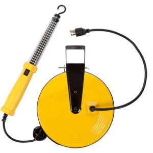 50' Corded LED Work Light on Metal Reel