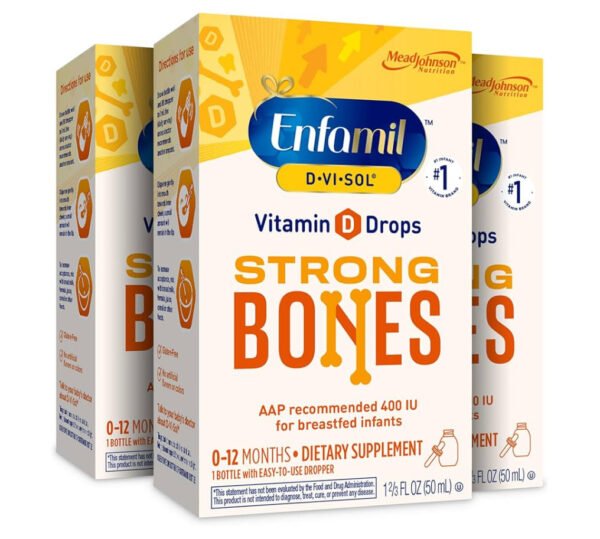 Enfamil Baby Vitamin D-Vi-Sol Vitamin D Liquid Supplement Drops for Infants, Pack of 3 Enfamil Baby Vitamin D-Vi-Sol Vitamin D Liquid Supplement Drops for Infants, Pack of 3