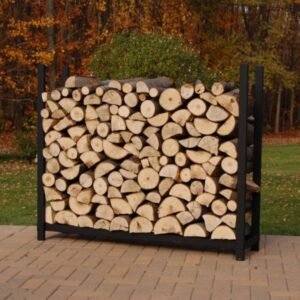Woodhaven Black Outdoor Firewood Rack - 4' - No Cover Woodhaven Black Outdoor Firewood Rack - 4' - No Cover