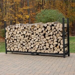 Woodhaven Black Outdoor Firewood Rack - 8' - No Cover Woodhaven Black Outdoor Firewood Rack - 8' - No Cover